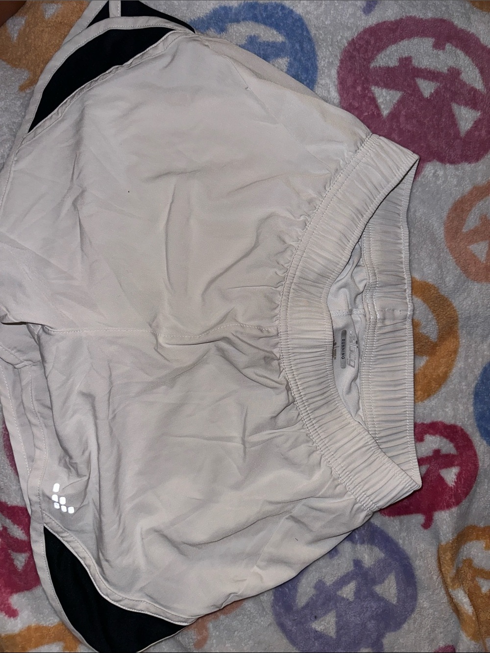 bcg White Athletic Running Shorts with Black Trim